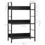 Libreria a 3 Ripiani Nera 60x27,6x90,5 cm in Truciolato