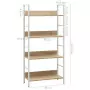 Libreria a 4 Ripiani Rovere 60x27,6x124,5 cm in Truciolato