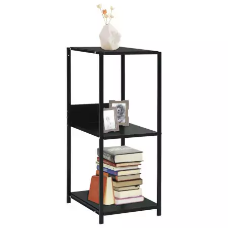 Libreria Dritta Piccola Nera 33,5x39,6x79,7 cm in Truciolato