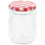 Vaso Marmellata in Vetro Coperchio Bianco e Rosso 48 pz 230 ml