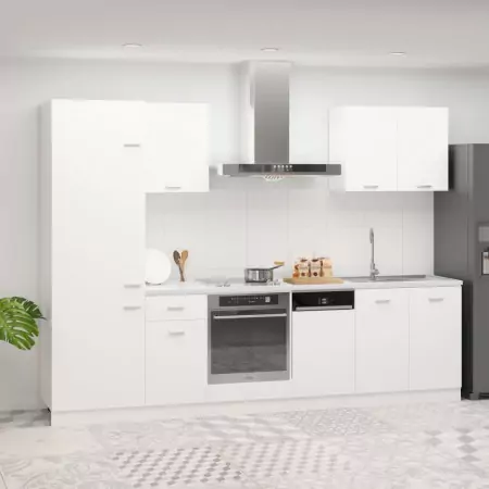 Set Armadi da Cucina 7 pz Bianco in Truciolato