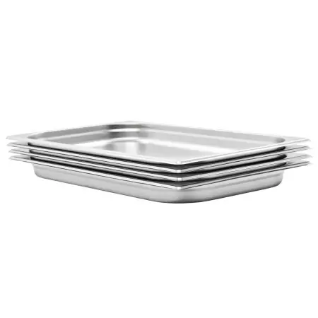 Contenitori Gastronorm 4 pz GN 1/1 40 mm in Acciaio Inox