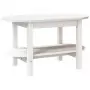 Tavolino da Salotto Bianco 80x45x45cm in Legno Massello di Pino