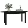 Tavolino da Salotto Nero 110x55x45 cm Legno Massello di Pino