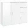 Credenza Bianco Lucido 91x29,5x75 cm in Legno Multistrato