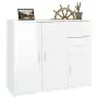 Credenza Bianco Lucido 91x29,5x75 cm in Legno Multistrato