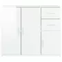 Credenza Bianco Lucido 91x29,5x75 cm in Legno Multistrato