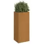 Fioriera Grigia 32x27,5x75 cm Acciaio Corten