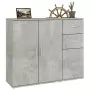 Credenza Grigio Cemento 91x29,5x75 cm in Legno Multistrato