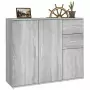 Credenza Grigio Sonoma 91x29,5x75 cm in Legno Multistrato