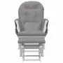 Poltrona Glider con Sgabello Grigio Chiaro in Tessuto