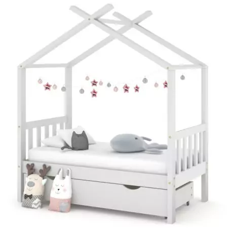 Giroletto per Bambini Cassetto Bianco in Pino Massello 70x140cm