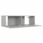 Set Porta TV 3 pz Grigio Cemento in Truciolato