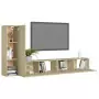 Set Porta TV 3 pz Rovere Sonoma in Truciolato