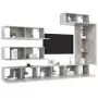 Set Porta TV 7 pz Grigio Cemento in Truciolato