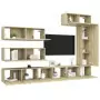 Set Porta TV 7 pz Rovere Sonoma in Truciolato