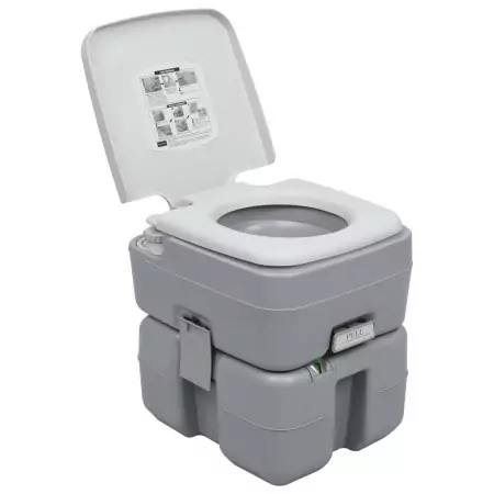 WC Portatile per Campeggio Grigio 20+10 L