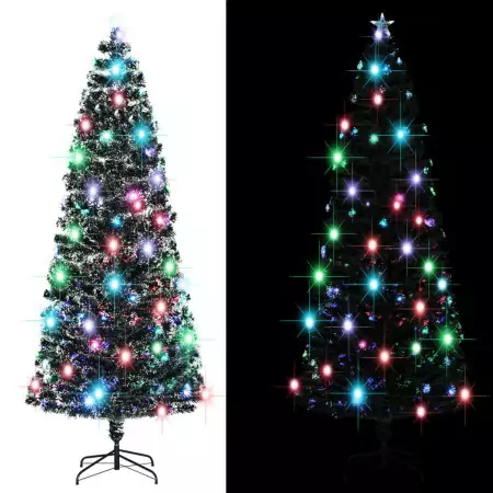 Albero di Natale Artificiale Supporto/LED 240 cm Fibra Ottica