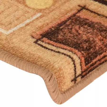 Tappetini Autoadesivi per Scale 15 pz 65x25 cm Beige