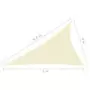 Parasole a Vela Oxford Triangolare 4x5x6,4 m Crema