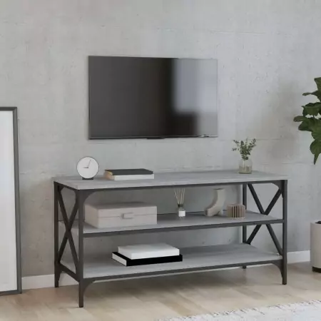 Mobile Porta TV Grigio Sonoma 100x40x50 cm in Legno Multistrato