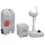 Set Toilette Portatile Campeggio Supporto Lavamani Tanica Acqua