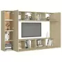 Set Porta TV 8 pz Rovere Sonoma in Truciolato