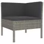 Set Divani da Giardino 14 pz con Cuscini in Polyrattan Grigio