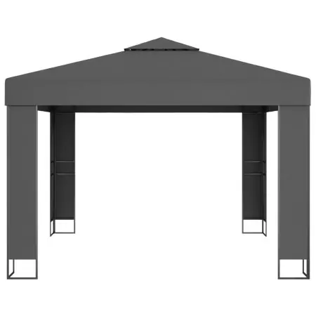 Gazebo con Tetto Doppio 3x3 m Antracite