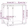 Tavolino da Salotto Rovere Fumo 50x35x52 cm Legno Multistrato