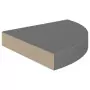 Scaffali Angolari a Parete 2 pz Grigio Lucido 25x25x3,8 cm MDF