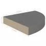 Scaffali Angolari a Parete 2 pz Grigio Lucido 25x25x3,8 cm MDF