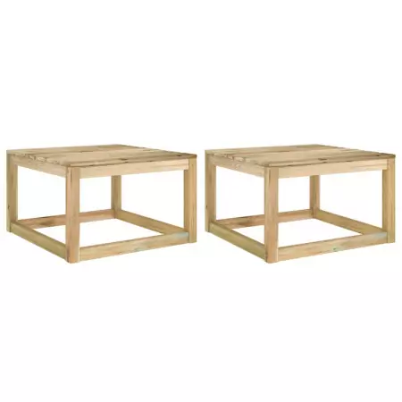 Tavoli Giardino Pallet 2pz Marrone 60x60x36,5cm Pino Impregnato