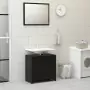 Set Mobili da Bagno 3 pz Nero in Truciolato