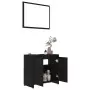 Set Mobili da Bagno 3 pz Nero in Truciolato