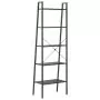 Scaffale Autoportante con 5 Ripiani Nero 56x35x174 cm