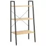 Scaffale Autoportante 3 Ripiani Marrone Chiaro Nero 56x35x108cm