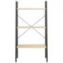 Scaffale Autoportante 3 Ripiani Marrone Chiaro Nero 56x35x108cm