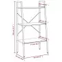 Scaffale Autoportante 3 Ripiani Marrone Chiaro Nero 56x35x108cm