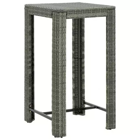 Tavolo da Bar da Giardino Grigio 60,5x60,5x110,5 cm Polyrattan