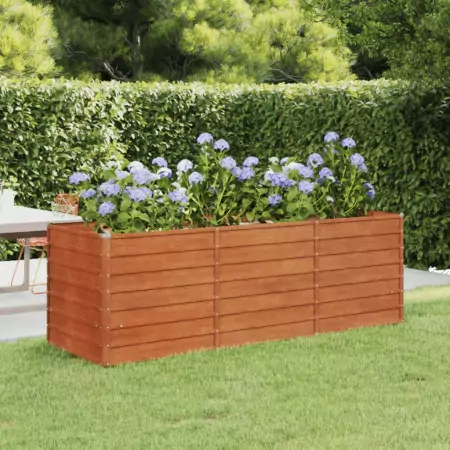 Fioriera da Giardino Grigia 240x80x77 cm Acciaio Corten