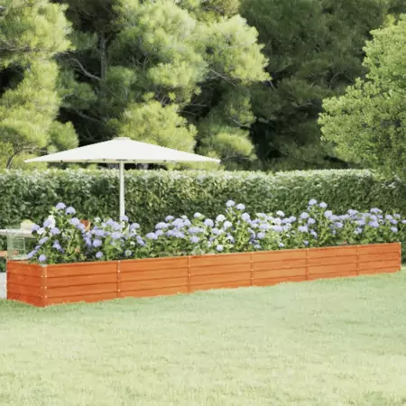 Fioriera da Giardino Grigia 600x80x45 cm Acciaio Corten