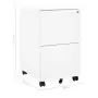 Schedario Mobile Bianco 39x45x67 cm in Acciaio