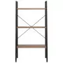 Scaffale Autoportante 3 Ripiani Marrone Scuro Nero 56x35x108 cm