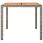 Tavolo Giardino Piano Legno Grigio Polyrattan e Massello Acacia