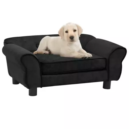 Divano per Cani Nero 72x45x30 cm in Peluche