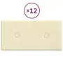 Pannelli Murali 12 pz Crema 30x15 cm in Similpelle 0,54 m²