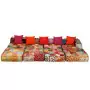 Pouf Modulare a 4 Posti in Tessuto Patchwork