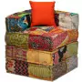 Pouf Modulare a 4 Posti in Tessuto Patchwork