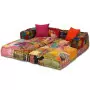 Pouf Modulare a 2 Posti in Tessuto Patchwork